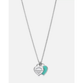 Tiffany & Co. 925 Sterling Silver Return To Blue Mini Double Hearts
