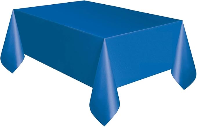 Solid Royal Blue Rectangular Plastic Table Cover (137cm x 274cm) 1 Count - Elegant & Durable Tablecloth for Parties, Events, and Home Use