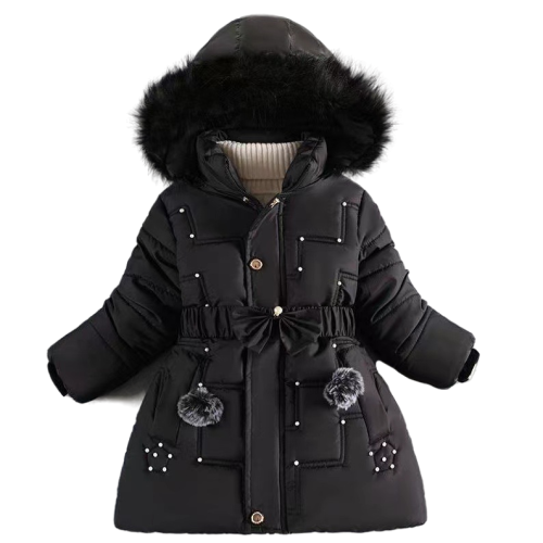 (7-8Years) Kids Girls Winter Jackets Fur Hooded Coats Star UK