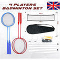 4 Player Badminton Set Racket Shuttlecock Outdoor Pole Garden Game