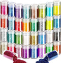 FANDAMEI 32 Colors of Nail Glitter Face Glitter Powder for Makeup, Rainbow Body Glitter for Eye Hair Makeup