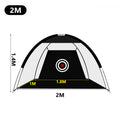 (2 M Black) 2M Golf Practice Net Tent Strike Cage Outdoor Indoor Grassland Mesh Mat Garden Golf Training