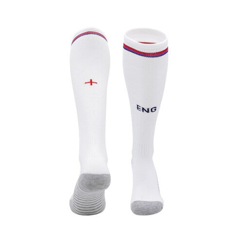 (England Home, Kids(EU 30-36)) 2024 Football Training Activewear Socks Non-slip Knee High Grip Soccer Socks for Kids Teens