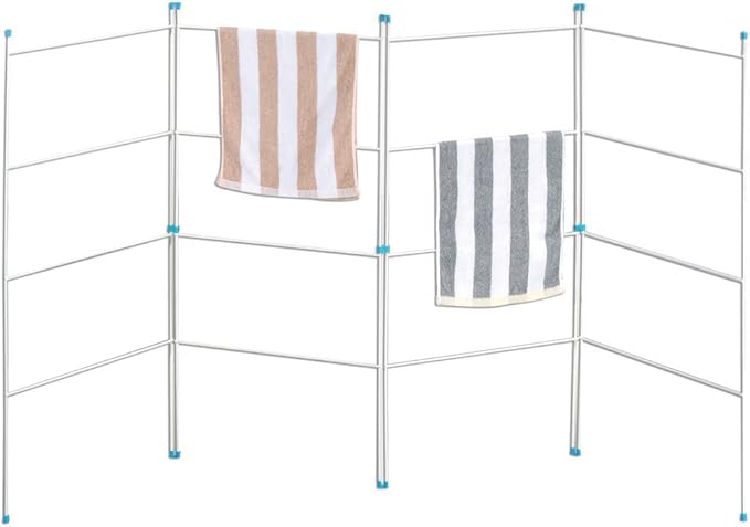 Home Vida Clothes Drying Rack - Foldable 4 Fold Airer with Drying Space, Foldable Design, Indoor/Outdoor Use, White