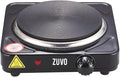 1500W Single Hot Plate - Black Ring Stove Hob - Portable & with Adjustable Thermostat - Cast Iron Heating Plate - Best for Cooking - Zuvo