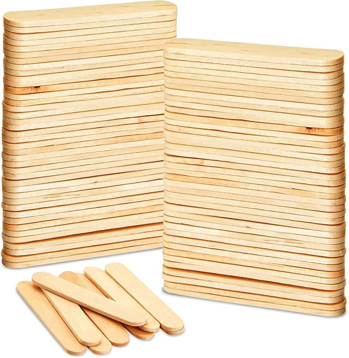 G4GADGET 100-Pack Wooden Waxing Spatulas 6 Inches – Disposable Wax Sticks for Body Hair Removal, Salon-Grade Applicators, Ideal for Warm & Hot Wax