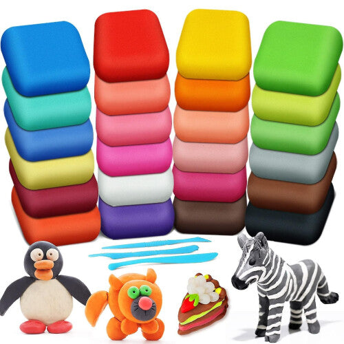 Air Dry Clay - Magic Clay 24 Colors, Modeling Clay For Kids With Tools, Soft