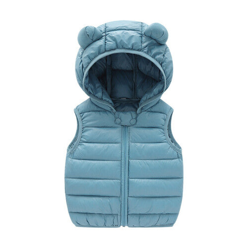 (Sky Blue, 6 Months-1 Year) Baby Kids Boys Girls Gilet Padded Vest Light Coats