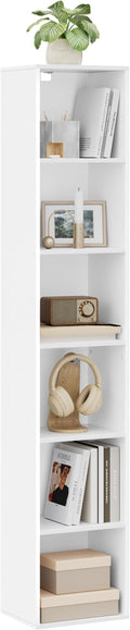 WOLTU Bookcase, White Book Shelf 6 Storage Cubes Unit, Tall Freestanding Bookcases for Living Room,Bedroom
