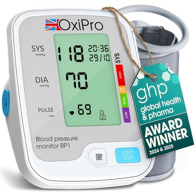 BP1 Blood Pressure Monitors - Health & Pharma Award Winner 2025 - Blood Pressure Machine - BP Monitor for Home - Small to Large Cuff Blood Pressure Monitor