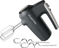 Russell Hobbs Hand Mixer (Electric whisk for baking, 5 Speeds + Turbo Mode, Dishwasher safe chrome beaters & dough hooks, Bowl & heel rest feature, 350W peak power) Desire Matte Charcoal 27151