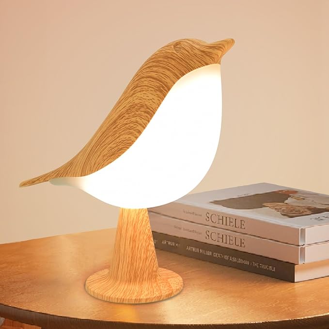 Touch Control Table Lamp, Night Light, Bedside Lamps Nightstand Lamps, 3-Way Dimmable Light with Bird Shape, USB Rechargeable, Portable Desk Lamp LED for Baby, Kids, Bedroom, Home, Office etc[Energy Class F]