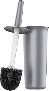 MR.SIGA Toilet Bowl Brush and Holder for Bathroom, Gray, 1 Pack