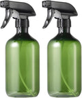 Fine Mist Spray Bottles 2-Pack – 500ml Refillable & Durable Plastic Sprayers with Adjustable Nozzle for Hair Care, Essential Oils, Cleaning, Gardening – Empty Cleaning Spray Bottles (Green)