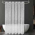 URAQT Shower Curtain Anti Mould, Waterproof PEVA Bath Curtains, Mildew Resistant Bathroom Shower Curtains with 12 Hooks, 3D Clear Bathtub Curtains for Bath Tub Shower Stall, 180 x 180 cm, Gravel