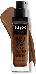 NYX Professional Makeup Can't Stop Won't Stop Full Coverage Foundation, Long Lasting, Waterproof, Vegan Formula, Matte Finish, Shade: Mocha