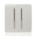 Trendi 2 Gang 2 Way Modern Glossy 10 Amp Rocker Light Switch White