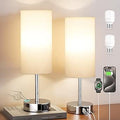 Aooshine Bedside Lamps Set, Dimmable Lamp for Bedrooms with White Shade, Small Touch Lamps for Living Room(Bulbs Included)[Energy Class F]