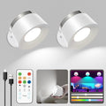 Battery Operated Wall Lights 2 Pack, LED Rechargeable Wall Lights Indoor, 3500mAh Magnetic Wall Lamp with Remote, 3 Color Temperatures & 13 RGB & Dimmable 360° Free Rotation Wall Sconces[Energy Class A]