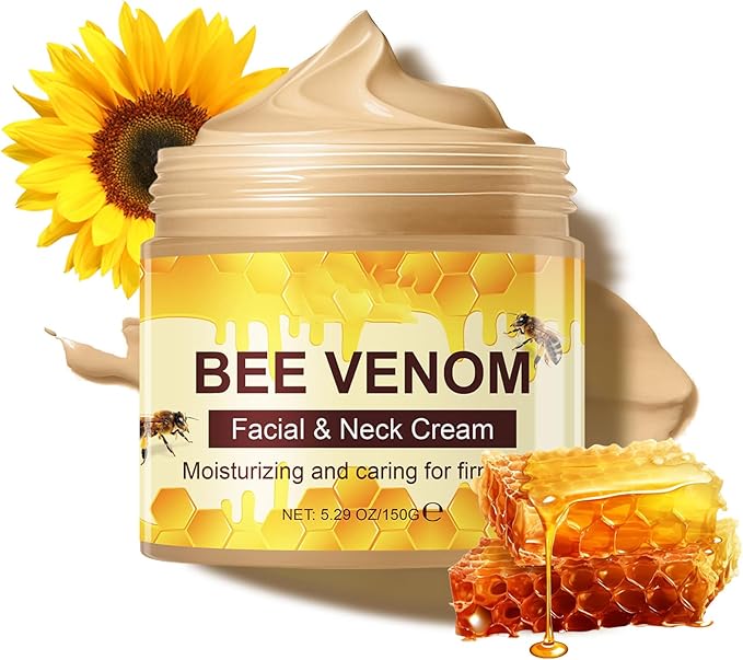Bee Venom Cream With Honey - Face & Neck Anti Wrinkle Cream For Fine Line - All-in-One Face Moisturiser For Tightening, Wrinkle Removal & Anti Aging