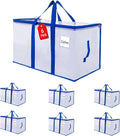 Moving Bags 105 L, 6-Pack Storage Bags with Zipper & Handles, Reusable Moving Boxes Alternatives, Moving Totes, Clear Packing Bags for Travel Duffle College Dorm or Christmas Tree