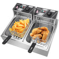20L Commercial Electric Deep Fat Fryer Chip Double Tank Frying UK Plug