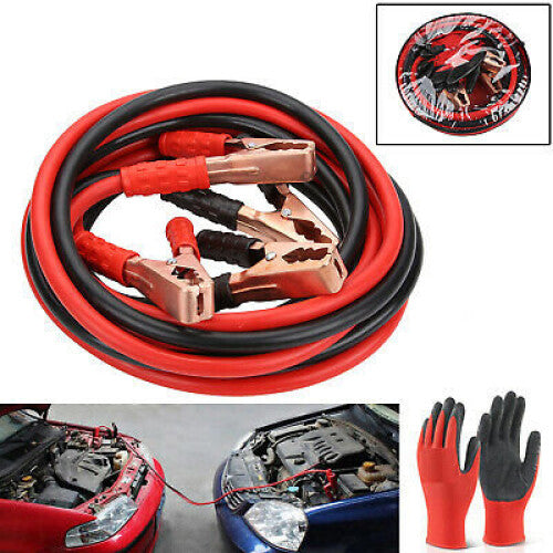 HEAVY DUTY 1000AMP CAR VAN JUMP LEADS 4 METRE BOOSTER CABLE & GLOVES