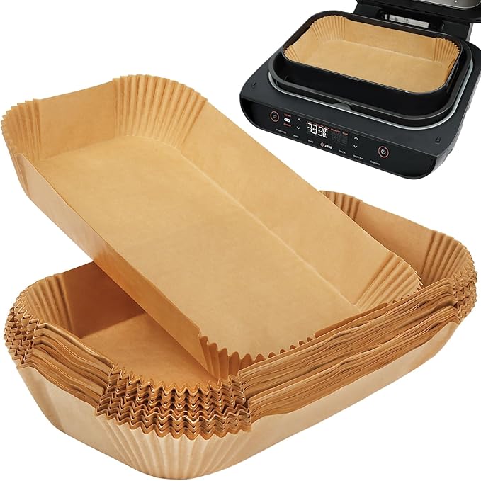 BYKITCHEN Air Fryer Liners for Ninja Foodi MAX Health Grill and Air Fryer AG551UK/AG651UK/DG551UK, Large Disposable Air Fryer Paper Liners, Air Fryer Accessories for Ninja Grill (100PCS)