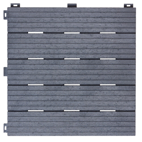 (Pack of 10) Cosmo Garden Patio Composite Decking Tiles Cool Grey