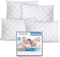 ACRALI HOME Quilted Pillow Protectors 4 Pack Zipped - 50x75 cm Microfiber Pillowcase Protectors Hypoallergenic Zipped Pillow Protectors, Soft Breathable Luxurious Pillow Cover for Comfy Sleep