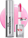 Wonderskin Lip Oil Rehab Serum - Color Changing Lip Oil from Clear to Pink - PH-activated, Non-sticky & Hydrating Tinted Serum for Dry Lips (Kissed)