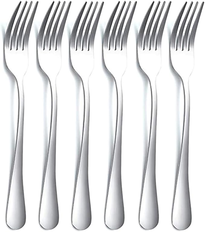 Dinner Forks 6 Pieces, Stainless Steel 20cm Table Forks Cutlery Forks Set, Silverware Set, Dishwasher Safe.