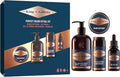 King C. Gillette Men's Beard Grooming Gift Set, 3-in-1 Beard, Face & Hair Wash 350ml, Beard Softener, Face & Stubble Moisturiser, Complete Beard Care Kit with Sandalwood & Cedar Scent - Gift for Men