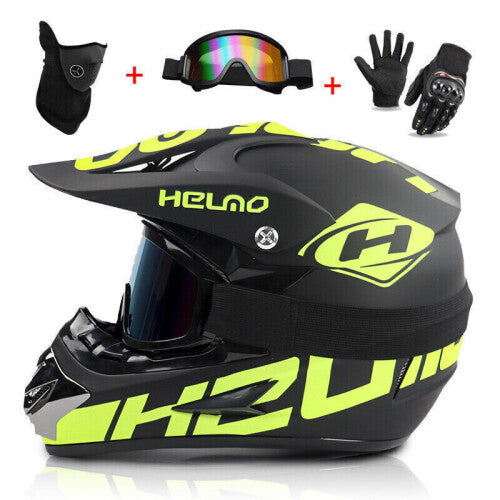 (  Asia Black Green H, S) Racing Motorcycle Bike UK Motocross Helmet Road Dirt NEW Off Dirt Downhill