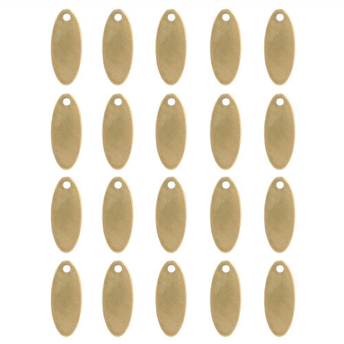 20pcs Stainless Steel Oval Pendant DIY Dog Tags