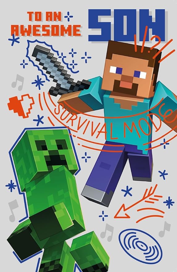 Minecraft Son Birthday Card Birthday Card for our Son
