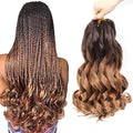 French Curl Braiding Hair 12 Inch 8 Packs Curly Braiding Hair Pre Stretched French Curls Braiding Extension Curl Crochet Braids Spiral Extensions (OT4/30#, 12 Inch (Pack of 8))