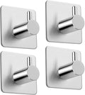 4 Pack of Self Adhesive Hooks, Max 8kg Load Sticky Hooks, Tea Towel Hooks, Versatile Self-Adhesive Wall Hooks for Use in Bathrooms, Kitchens, Doors, Cupboards, Bed Curtains, Towels, Key