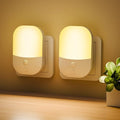 2 Pack Plug in Night Light with Dusk to Dawn Photocell Sensor, 5 Adjustable Brightness Levels, ON/Off/AUTO Modes, 3000K Warm White LED Night Light for Baby, Hallways, Stairs, Bedrooms, Kitchens, 0.3W[Energy Class A]