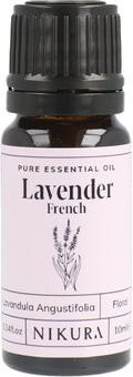 Nikura French Lavender Essential Oil - 10ml | 100% Pure Natural Oils | Lavender Oil For Sleep, Aromatherapy, Diffusers for Home | Vegan & UK Made