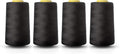 Realm Overlocking Sewing Machine Polyester Thread x Four 5000 Yards Cones White Black Natural Navy Red (Black)