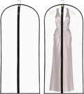 2 Pack Dress Bags Covers Long 60cm*140cm, 55in PEVA Transparent Hanging Garment Bags Waterproof Dustproof Clothes Covers for Gowns, Wedding Dress, Trench Coats, Suits