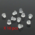 X10 earrings plastic rubber plug stud stoppers findings post back backing Jewellery