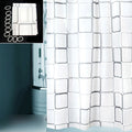 (Large Quadro) Shower Curtain Mould & Mildew Resistant 12 Hook