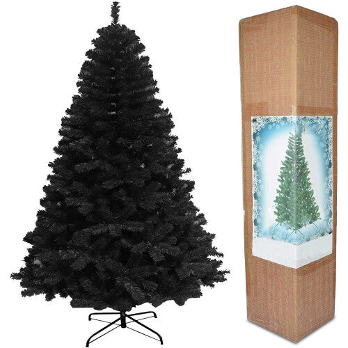 7ft/2.1m Alaskan Pine Black Christmas Bushy Looking Artificial Tree 800 Tips