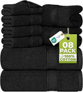 Utopia Towels 8 Piece Towel Set - 2 Bath Towels, 2 Hand Towels and 4 Washcloths Cotton Hotel Quality Super Soft and Highly Absorbent (Black)