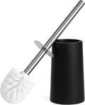 Toilet Brush & Holder | Modern Loo Brush set with elegant design | Toilet Cleaner Brush with Stainless Steel handle | Compact and efficient Toilet Brush set (1 Unit Black)