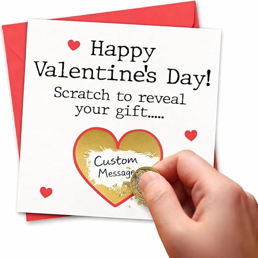 Valentines Card Custom Personalised Gift Reveal Valentine's Day Scratch Off Cards Valentine's Card Write Your Own Gift
