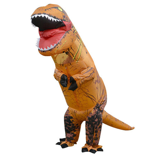 (Orange, Child (Fits 120-150cm)) Adult Kids Halloween T-REX Inflatable Dinosaur Costume Jurassic Dress