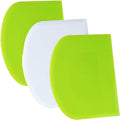 SURDOCA Dough Scraper Bench Scraper - 3P 4.7x3.7" Plastic Flexible Bowl Scraper, Sharp Edge & Angles Cake Scraper. Non-Slip Bakeware Decorating Tools Sculpting & Modeling Tools - Green+off White+Green